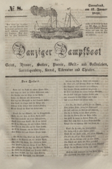 Danziger Dampfboot für Geist, Humor, Satire, Poesie, Welt- und Volksleben, Korrespondenz, Kunst, Literatur und Theater. [Jg.16], № 8 (17 Januar 1846) + dod.