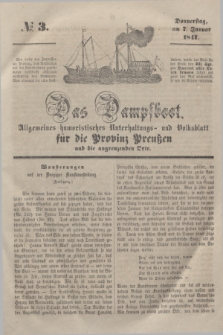Das Dampfboot : allgemeines humoristisches Unterhaltungs- und Volksblatt für die Provinz Preussen und die angrenzenden Orte. [Jg.17], № 3 (7 Januar 1847) + dod.