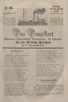 Das Dampfboot : allgemeines humoristisches Unterhaltungs- und Volksblatt für die Provinz Preussen und die angrenzenden Orte. [Jg.17], № 11 (26 Januar 1847) + dod.