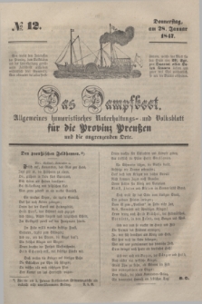 Das Dampfboot : allgemeines humoristisches Unterhaltungs- und Volksblatt für die Provinz Preussen und die angrenzenden Orte. [Jg.17], № 12 (28 Januar 1847) + dod.
