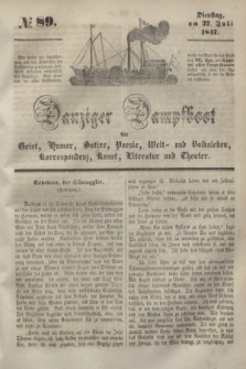 Danziger Dampfboot für Geist, Humor, Satire, Poesie, Welt- und Volksleben, Korrespondenz, Kunst, Literatur und Theater. [Jg.17], № 89 (27 Juli 1847) + dod.