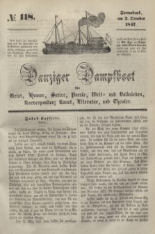 Danziger Dampfboot für Geist, Humor, Satire, Poesie, Welt- und Volksleben, Korrespondenz, Kunst, Literatur und Theater. [Jg.17], № 118 (2 Oktober 1847) + dod.