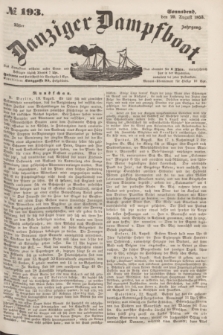 Danziger Dampfboot. Jg.23, № 193 (20 August 1853)