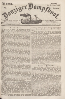Danziger Dampfboot. Jg.23, № 194 (22 August 1853)