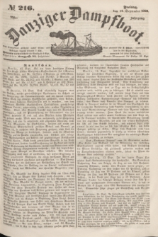 Danziger Dampfboot. Jg.23, № 216 (16 September 1853)