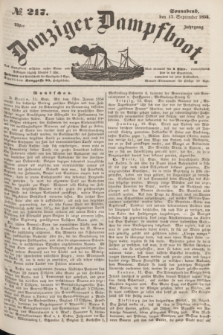 Danziger Dampfboot. Jg.23, № 217 (17 September 1853)