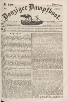 Danziger Dampfboot. Jg.23, № 218 (19 September 1853)