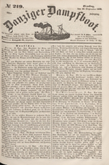 Danziger Dampfboot. Jg.23, № 219 (20 September 1853)