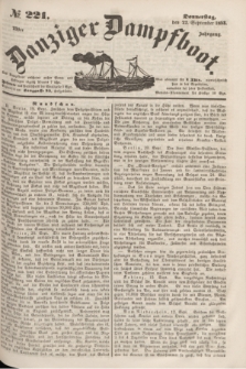 Danziger Dampfboot. Jg.23, № 221 (22 September 1853)