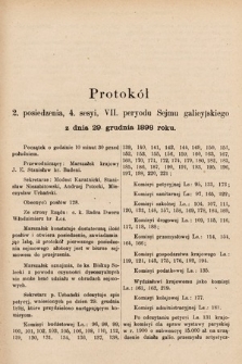 [Kadencja VII, sesja IV, pos. 2] Protokół 2. Posiedzenia 4. Sesyi, VII. Peryodu Sejmu Galicyjskiego