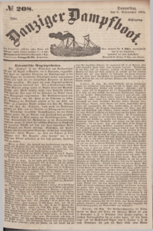 Danziger Dampfboot. Jg.25, № 208 (6 September 1855)