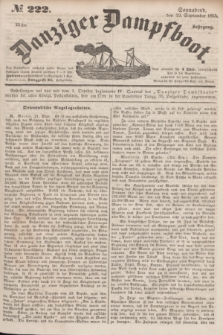 Danziger Dampfboot. Jg.25, № 222 (22 September 1855)