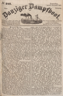 Danziger Dampfboot. Jg.27, № 211 (10 September 1857)