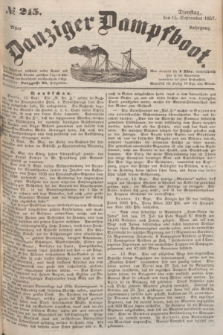 Danziger Dampfboot. Jg.27, № 215 (15 September 1857)