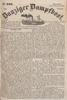 Danziger Dampfboot. Jg.27, № 219 (19 September 1857)