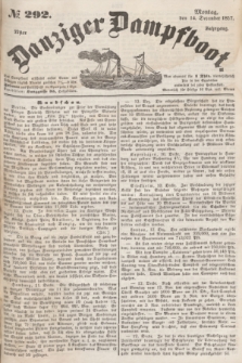 Danziger Dampfboot. Jg.27, № 292 (14 December 1857)