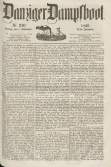 Danziger Dampfboot. Jg.29, № 210 (9 September 1859)