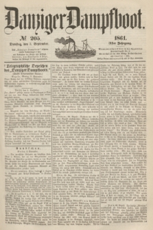 Danziger Dampfboot. Jg.31, № 205 (3 September 1861)
