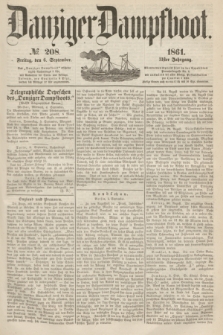Danziger Dampfboot. Jg.31, № 208 (6 September 1861)