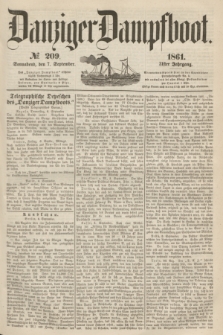 Danziger Dampfboot. Jg.31, № 209 (7 September 1861)