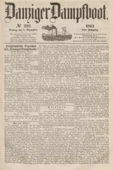 Danziger Dampfboot. Jg.31, № 210 (9 September 1861)