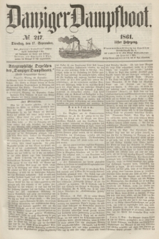 Danziger Dampfboot. Jg.31, № 217 (17 September 1861)