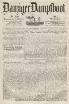 Danziger Dampfboot. Jg.31, № 219 (19 September 1861)