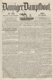 Danziger Dampfboot. Jg.31, № 221 (21 September 1861)