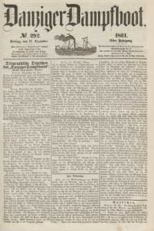 Danziger Dampfboot. Jg.31, № 292 (13 Dezember 1861)
