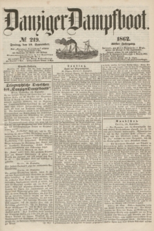 Danziger Dampfboot. Jg.32, № 219 (19 September 1862)