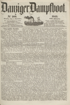 Danziger Dampfboot. Jg.34[!], № 209 (8 September 1863)