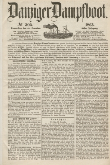 Danziger Dampfboot. Jg.34[!], № 305 (31 December 1863) + wkładka