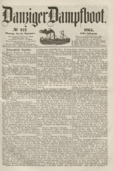 Danziger Dampfboot. Jg.36, № 212 (11 September 1865)