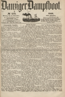 Danziger Dampfboot. Jg.37, № 270 (19 November 1866)