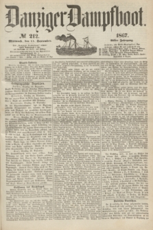 Danziger Dampfboot. Jg.38, № 212 (11 September 1867)