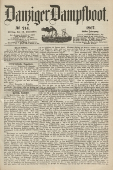 Danziger Dampfboot. Jg.38, № 214 (13 September 1867)