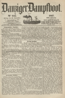 Danziger Dampfboot. Jg.38, № 220 (20 September 1867)