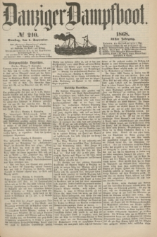 Danziger Dampfboot. Jg.39, № 210 (8 September 1868)