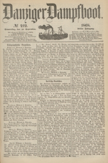 Danziger Dampfboot. Jg.39, № 212 (10 September 1868)