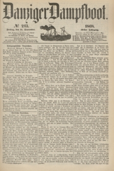 Danziger Dampfboot. Jg.39, № 213 (11 September 1868)