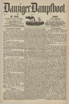 Danziger Dampfboot. Jg.39, № 286 (5 December 1868)