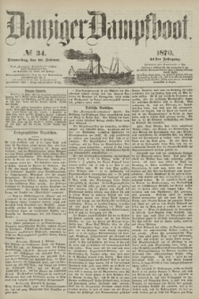 Danziger Dampfboot. Jg.41, № 34 (10 Februar 1870)