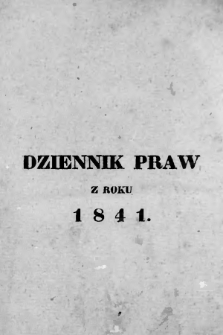 Dziennik Praw. 1841 |PDF|