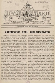 Dwór Marji : kwartalnik sodalicyjny : organ ogólnego Związku Sodalicji Pań Wiejskich w Polsce. 1935, nr 1 |PDF|