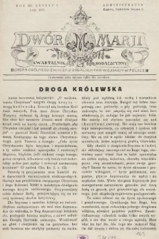 Dwór Marji : kwartalnik sodalicyjny : organ ogólnego Związku Sodalicji Pań Wiejskich w Polsce. 1937, nr 1 |PDF|