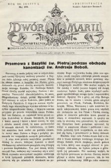 Dwór Marji : kwartalnik sodalicyjny : organ ogólnego Związku Sodalicji Pań Wiejskich w Polsce. 1938, nr 2 |PDF|