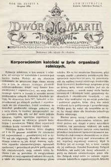 Dwór Marji : kwartalnik sodalicyjny : organ ogólnego Związku Sodalicji Pań Wiejskich w Polsce. 1938, nr 3 |PDF|