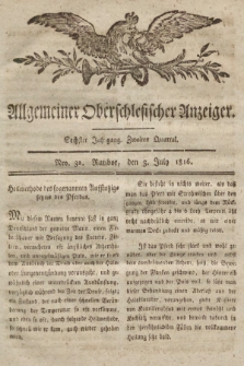 Allgemeiner Oberschlesischer Anzeiger : Blätter zur Besprechung und Förderung provinzieller Interessen zur Belehrung und Unterhaltung. 1816, nr 31 |PDF|