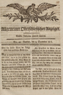 Allgemeiner Oberschlesischer Anzeiger : Blätter zur Besprechung und Förderung provinzieller Interessen zur Belehrung und Unterhaltung. 1816, nr 49 |PDF|