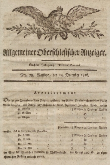 Allgemeiner Oberschlesischer Anzeiger : Blätter zur Besprechung und Förderung provinzieller Interessen zur Belehrung und Unterhaltung. 1816, nr 78 |PDF|